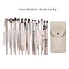 15-Piece Gilded Makeup Brush Set with Soft Bristles and Portable Bag for Eyes and Eyeshadow