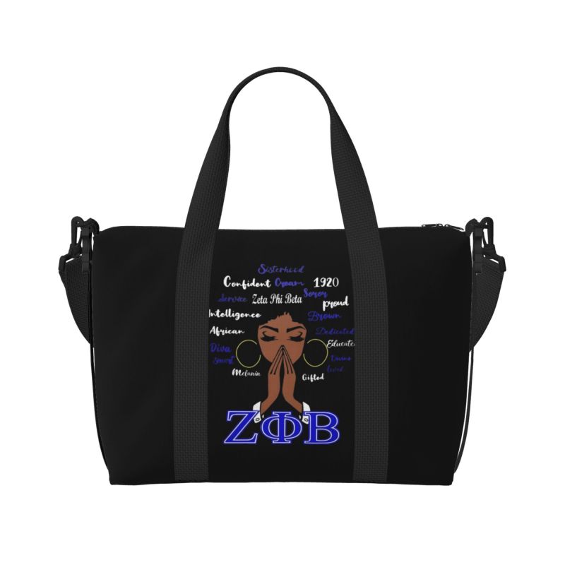 Zeta Phi Beta 1920 Print Travel Duffel Bag Women Multipurpose Workout Luggage Handbag Lightweight Waterproof Tote Bags