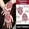 9pcs Lace Hollow Lace Fake Tattoos Indian Style Flower Fake Tattoos Hand Tattoo Stickers  Wedding