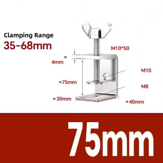 304 Stainless Steel C-clamp Steel Pipe Square Clamps 20~130mm Tiger Clamp Heavy Duty C-clamp Multi-function Hardware Fastener