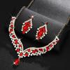 2Pcs/set Crystal Bridal Necklaces Earrings Elegant Necklace Earrings Set  Banquet