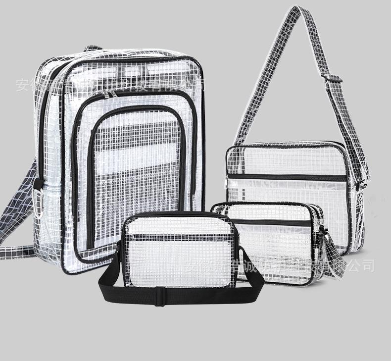 17" Антистатический рюкзак из ПВХ сетки, прозрачный черный - Унисекс, легкий, большой вместимости, пыленепроницаемый