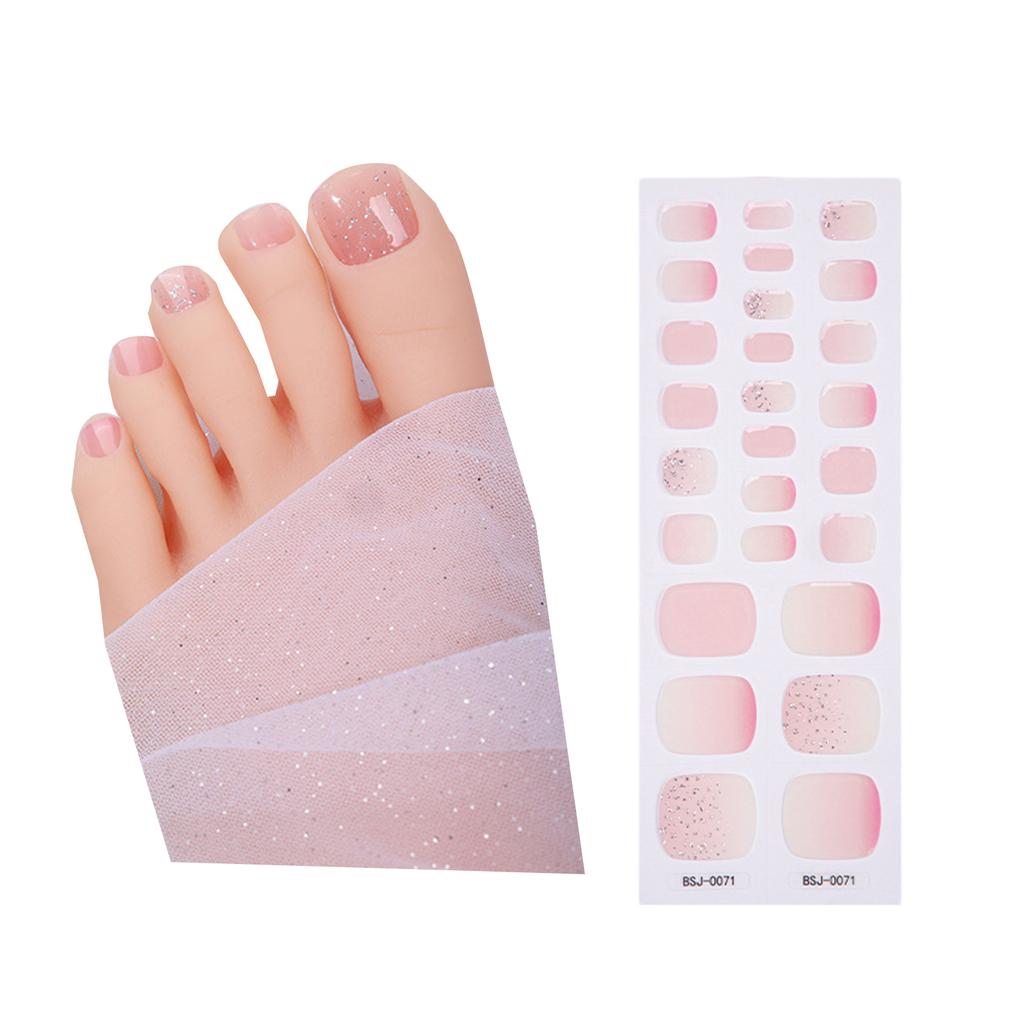 Sparkles Toenail Polish Strips Semi Cured Gel Toenail Strips Toenail Stickers Full Nail Wraps Pedicure Gel Nail Stickers