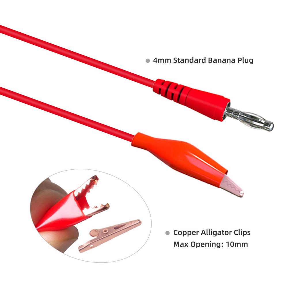 Cleqee 30pcs Automotive Back Probe Kit Banana Plug to Copper Alligator Clip with Test Lead Alligator Clips Insulated Needle Wire Piercing Probes for