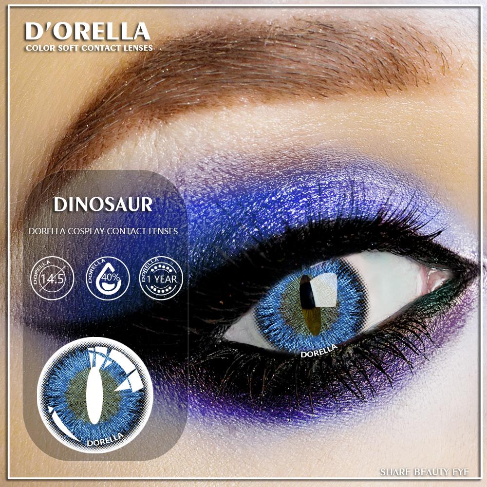D'ORELLA 1 пара мягких контактных линз для глаз динозавра для косплея для глаз на Хэллоуин, сумасшедшие контакты, косметические контактные линзы