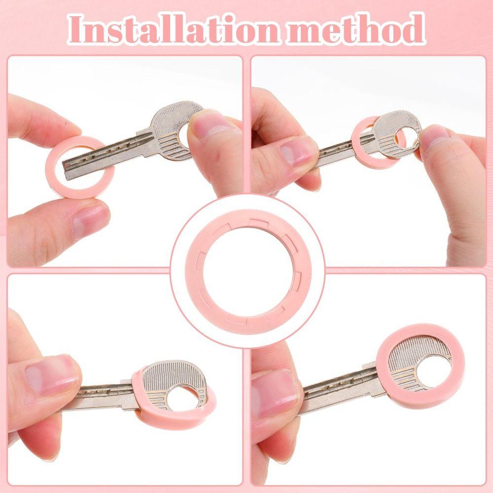 50Pcs Blank Printed Label Silicone Key Caps Colored Key Protectors Silicone Key Covers Office