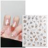 3D Relief Flowers Nail Sticker Gold Flower Petals Adhesive Decals Golden Floral Slider For Nail Art Adhesive Decoration