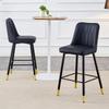2-Piece Set Bar Stools, 100 cm High, Black PU Leather with Black Metal Frame and Comfortable Footrest, Available in Several Colors, for Your Home Bar.