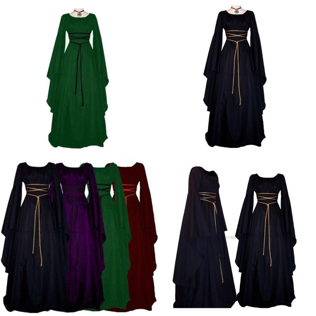 Роскошное средневековое платье в пол, идеально подходящее для свадеб и маскарадных вечеринок