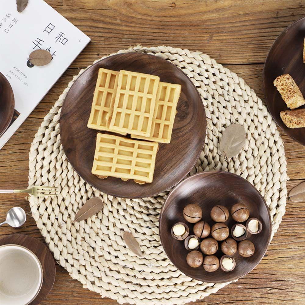 Бук 1 шт. Блюдо для торта, Снековая посуда, Обеденная тарелка из бука, Поднос для сервировки, Десертные тарелки, Посуда