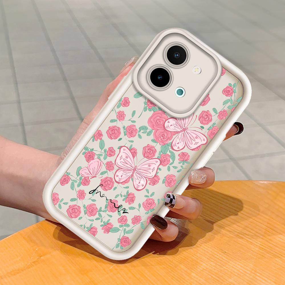 Для Huawei P50 Pro P40 Lite Honor 8X 9X X9 Tecno Spark Go Infinix Smart 8 Vivo V29 V30 Y02 Y16 красивый чехол для телефона с рисунком розы и бабочки