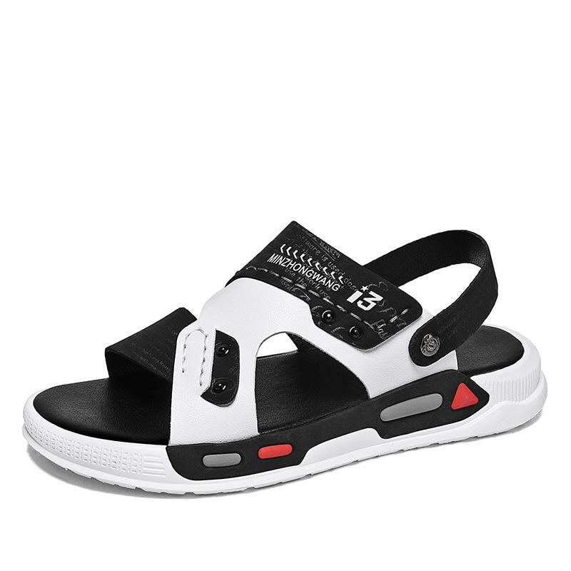 Тапочки мужские летние трендовые верхняя одежда нескользящие износостойкие спортивные двойного назначения для вождения на открытом воздухе вьетнамские пляжные сандалии
