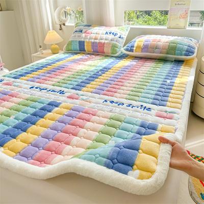 Новый матрас из молочного волокна класса А, утолщенная защитная подушка с однотонным принтом, нескользящий теплый матрас, стеганая подушка