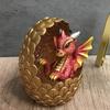 Lava Dragon Egg Sculpture LED Changing Light Room Desk Crafts Decor Dinosaur Imitation Crystal Toy Souvenir Kids Collection Gift