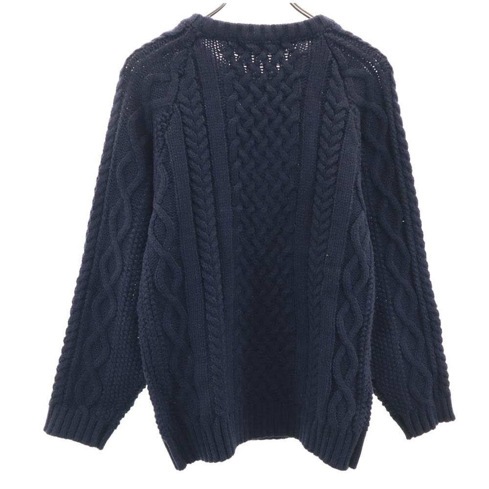 68&brothers Свитер с длинным рукавом M Темно-синий системная вязка Мужской Б/у