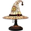 Stained Glass Witch Hat Night Light 18cm For Halloween Decoration 18CM