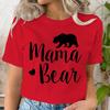 Женская футболка с принтом «Мама-медведица», милые графические футболки, повседневная футболка с коротким рукавом, черная, с круглым вырезом, футболки в стиле харадзюку, топ для мамы в стиле Y2k