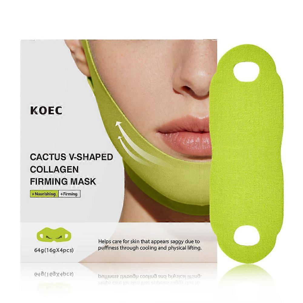 V-Lifting Mewing Band with Cactus Cooling Reduce Puffiness & Pore Tightening for Visible Pore Care Ear-Loop Facial Mask