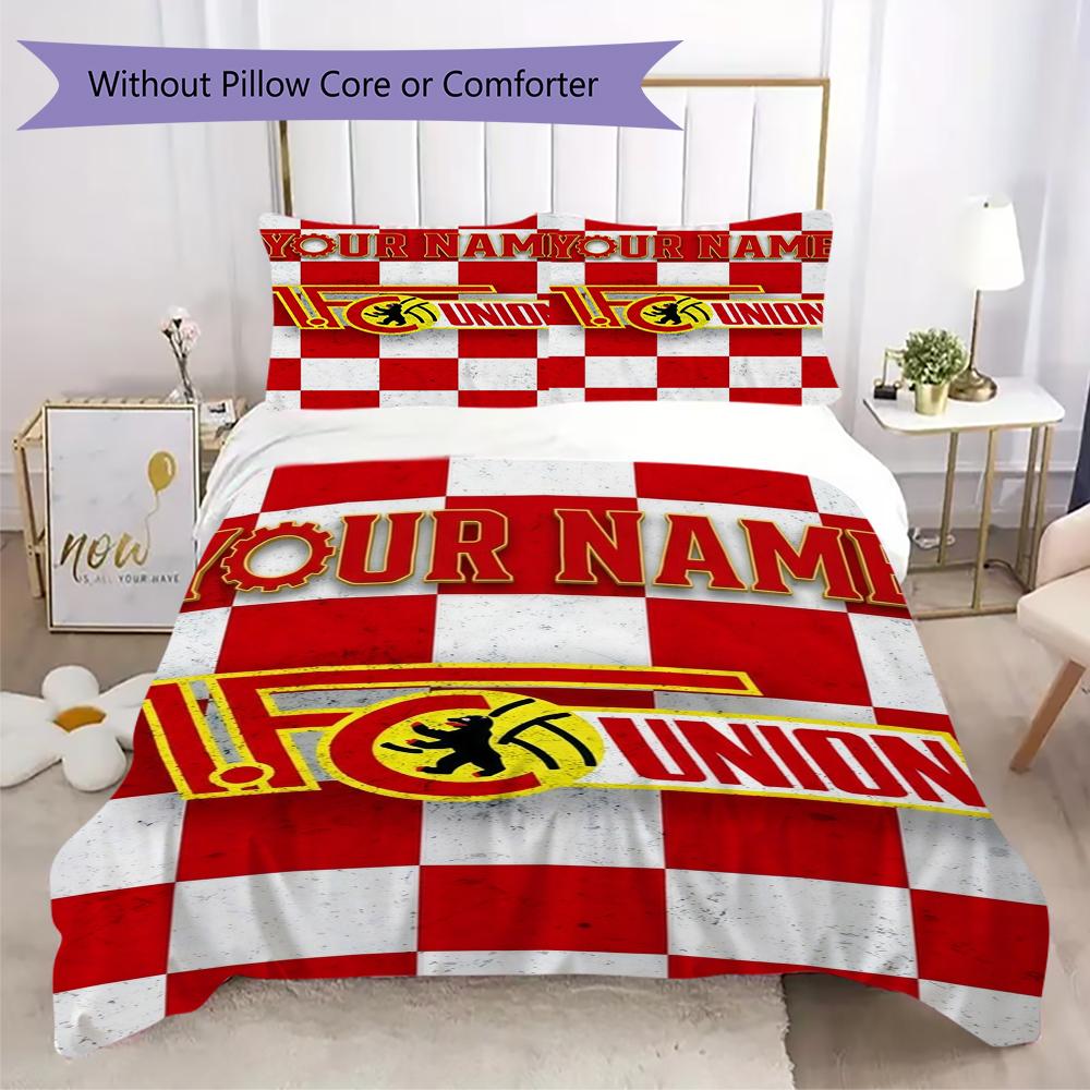 Custom Name 1. FC Union Berlin Bedding,Quilt Set Quilt Cover Pillowcase Home Birthday Gift(1 * duvet cover + 2 * pillowcase, without core)_xia