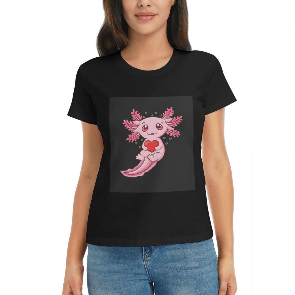 Women TShirt Axolotl Sea Animal Summer Short Sleeve Tees Crew Neck Cotton T Shirts Clothes Tops Streetwear