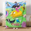 Adventure Time Characters Flannel Blanket Super Soft Warm Cozy Blanket For Sofa Bed Office Travel Allseason Home Decor Gift