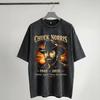 Летняя футболка унисекс с принтом 'Chuck Norris RIP' Стиль 'washed' Оверсайз Женские футболки