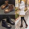 2025 New Internet Celebrity Autumn Leather Martin Boots Women's Platform Ins British Style Short Boots Spring and Autumn Thin Boots