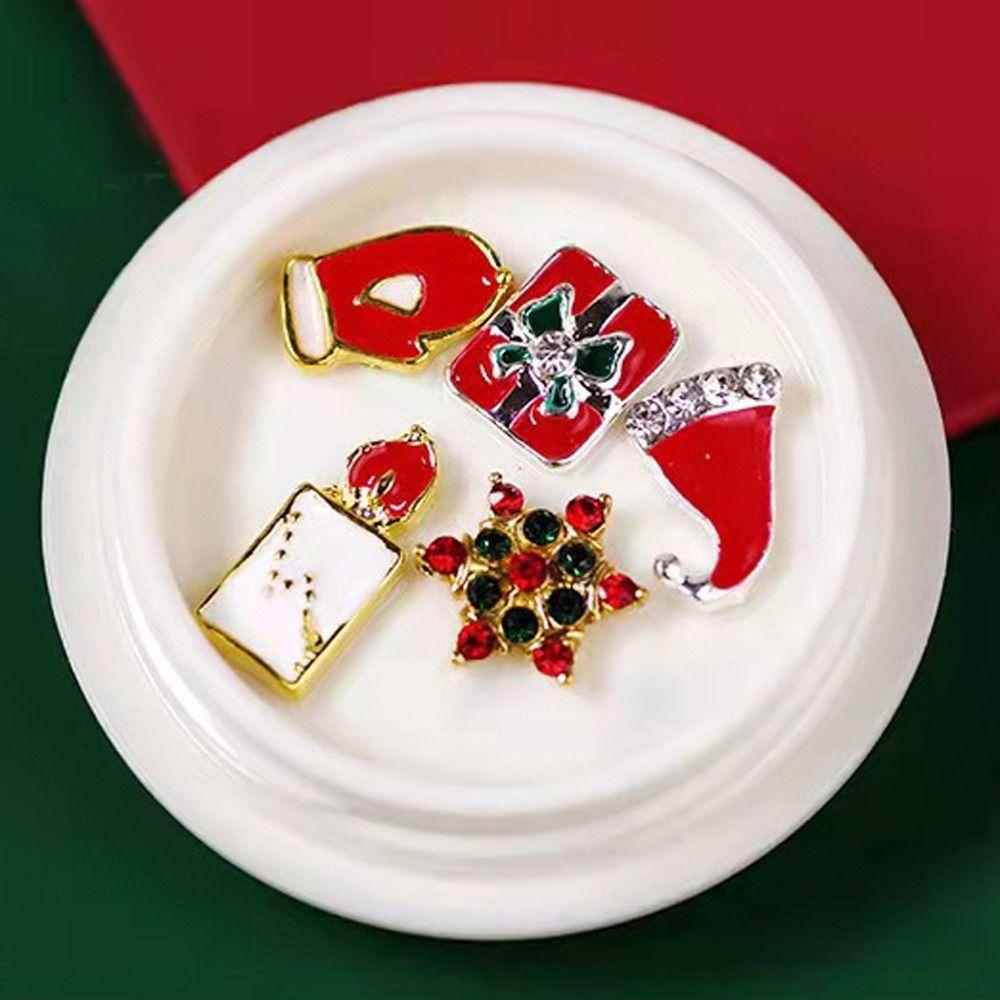 Elk Santa Claus 3D Rhinestones Manicure Accessories Christmas Nail Art Decorations Jewelry Tools