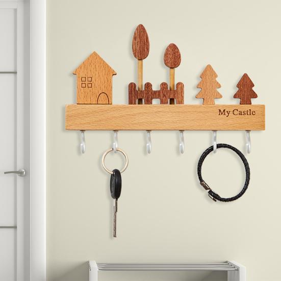 Настенный стеллаж для хранения вещей Крючок для ключей Гладкий край Без заусенцев Простая установка Вход