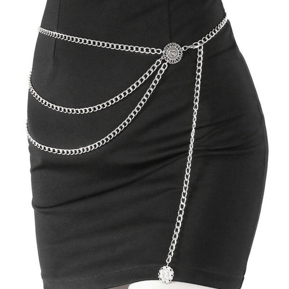 Multilayer Metal Chain Punk Dress Ladies Waist Chain Belt High Quality Waist Chain
