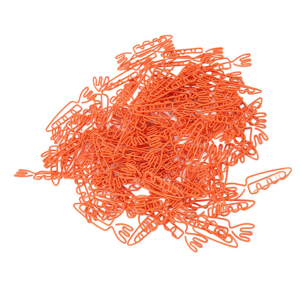 100 шт. скрепок в форме морковки, портативные, милые, забавные, металлические скрепки для организации файлов H