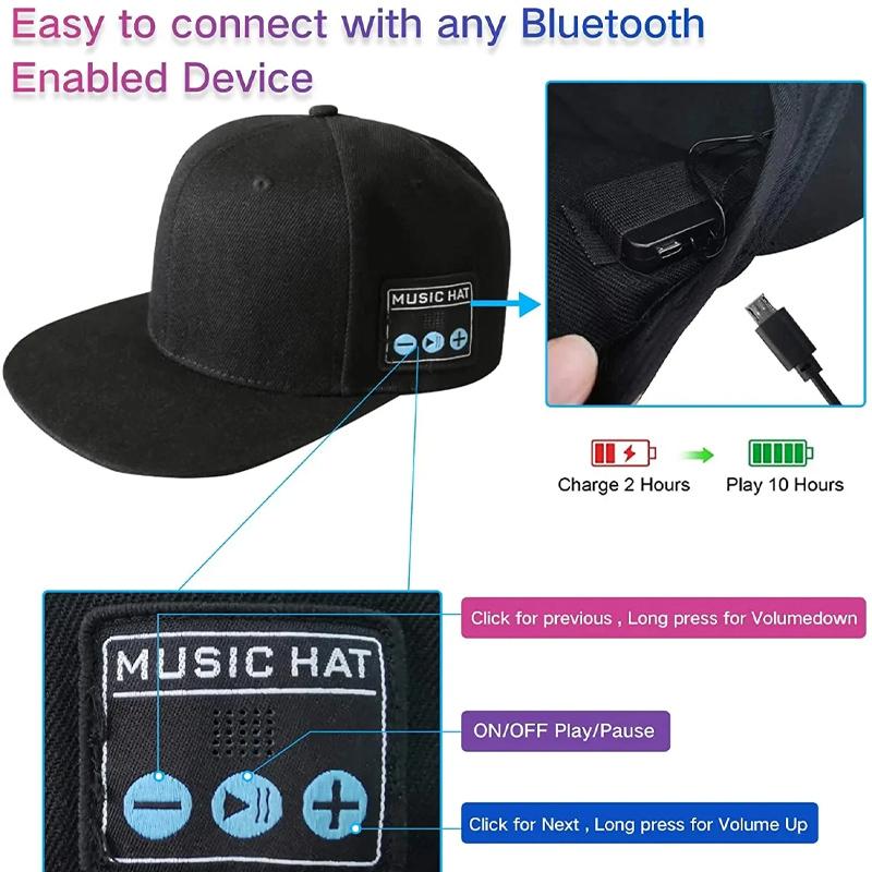 Bluetooth 5.0 Наушники Гарнитура Бейсболка Беспроводные Летние Кепки Со Стерео Наушником Микрофоном На Улице Hands-free Вкладыши