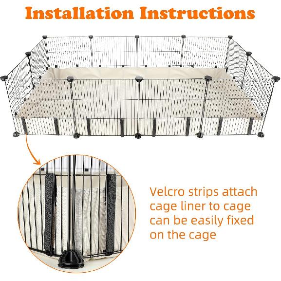 Водонепроницаемая подстилка для дна клетки для морской свинки для C & C сеток, 56“*27” Моющаяся брезентовая основа для клетки для морской свинки для кроликов, хомяков, ежей