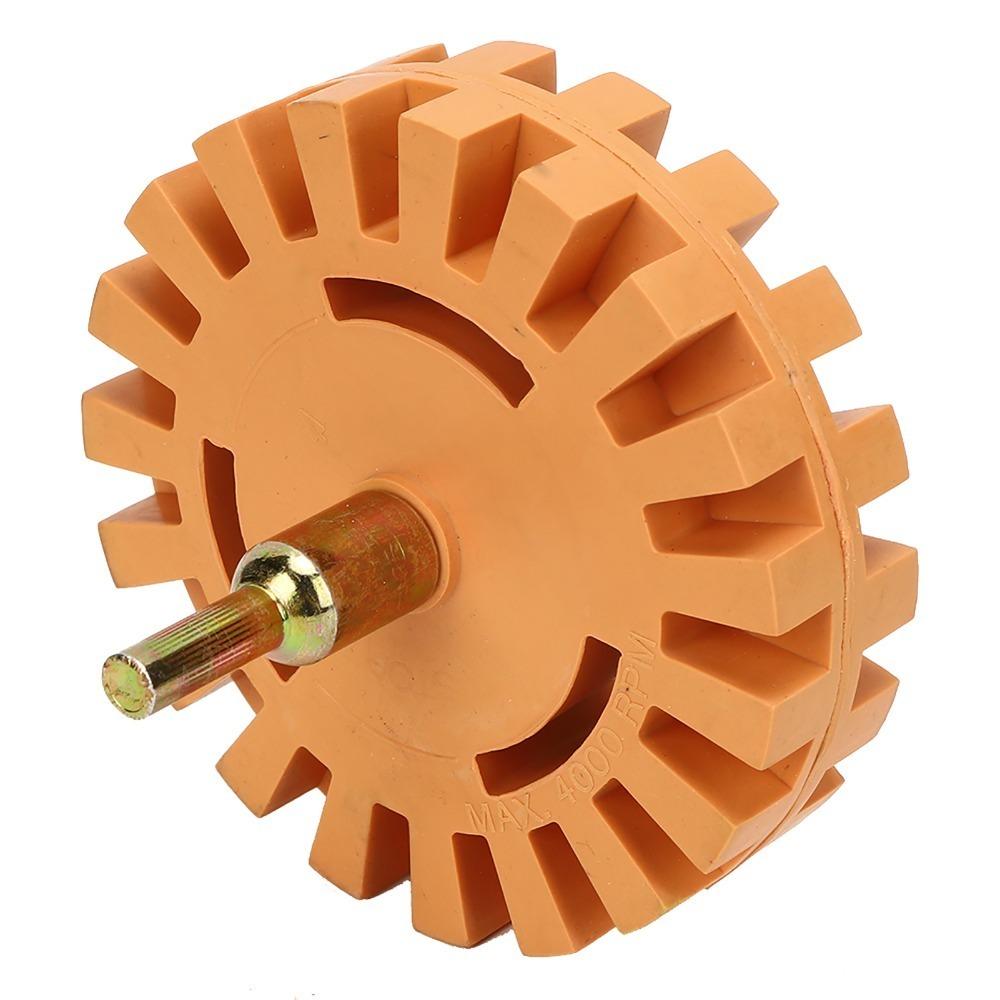 4 Inch Decal Remover Eraser Wheel For Power Drill Attachment Rubber Rubber Eraser Wheel for Drill Knobby Slotted Edge