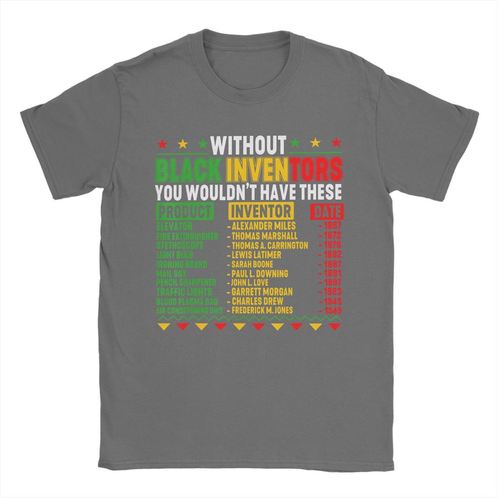 Without Black Inventors Black History Month T Shirts Mens 100 Cotton TShirts Round Collar Tees Short Sleeve Clothing