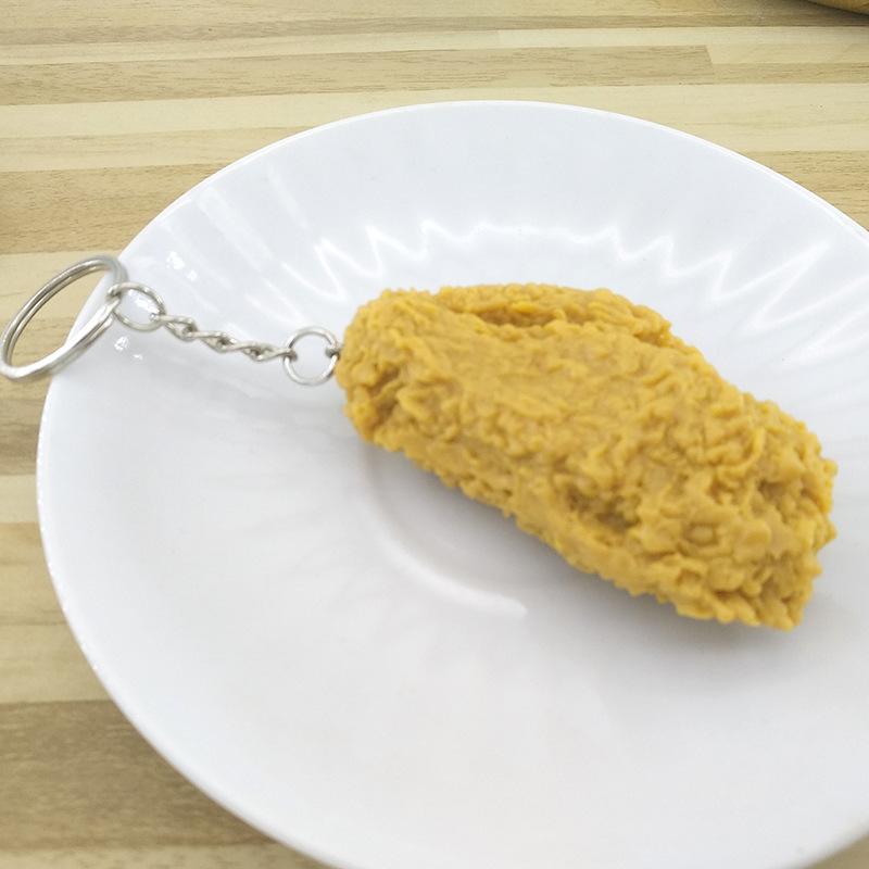 Детский брелок с имитацией еды, кулон с жареной куриной ножкой, пищевой кулон, картофель фри, куриные наггетсы, креативный брелок для ключей