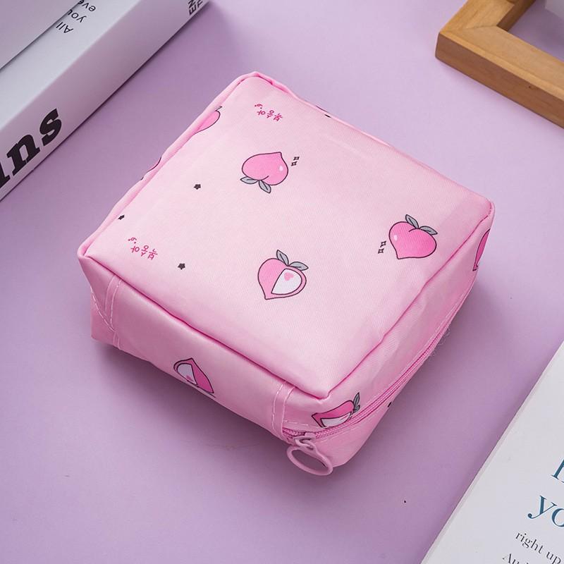 High-End Cube Sanitary Napkin Storage Bag Travel Makeup Organizer