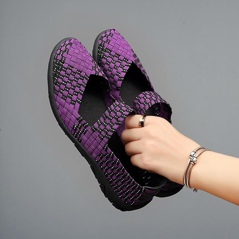 Модные новые женские туфли большого размера ручной работы, повседневные дышащие туфли с ажурной подошвой, сверхлегкие сетчатые туфли на плоской подошве