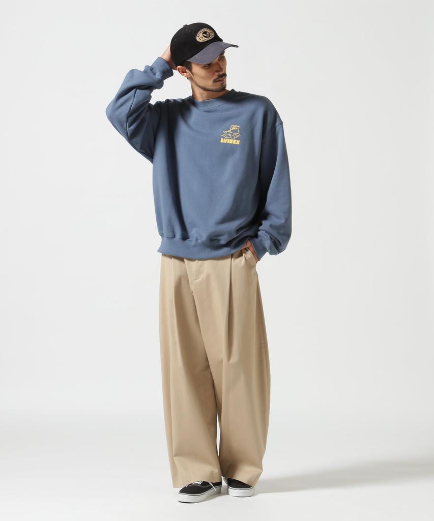 AVIREX FLIGHT MECHANIC CREW NECK SWEAT(WEB&DEPOT Exclusive) XL 115 blue gray 783-4932005