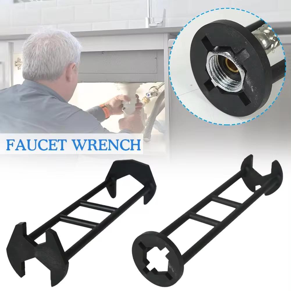 Multifunctional Sink Wrench Plumbing Repair Tool Four-Jaw Hex Under Sink Wrench Universal 7 Size Faucet Wrench for Bathroom Pipe