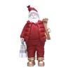 Christmas Santa Claus Figurine Miniature Resin Santa Ornament with Gift Bag for Holiday Indoor Home Tabletop Decor