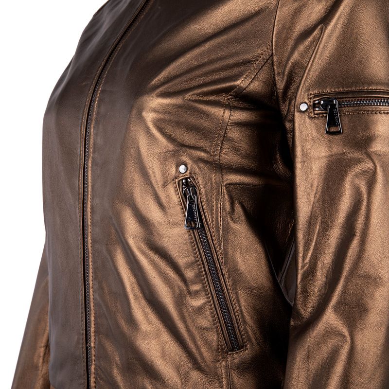 Женская кожаная куртка-бомбер OAKWOOD