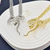 Unique Stylish Snake Design Necklace In Gold And Silver For Trendy Unisex Jewelry Lovers