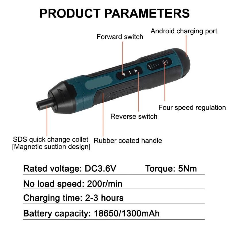 3.6V Беспроводная электрическая отвертка перезаряжаемая мини-дрель портативный набор электроинструментов для обслуживания бытовой техники