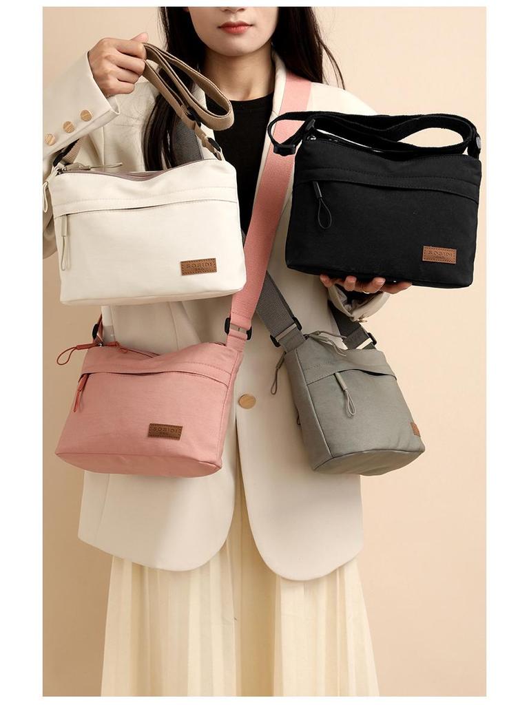 Легкая женская нейлоновая водонепроницаемая сумка кроссбоди - Повседневная, многослойная, портативная, модная маленькая квадратная сумка