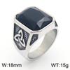 Source Retro Viking Jewelry, Palace Style Luxury Gemstone Engraved Stainless Steel Men'S Ring