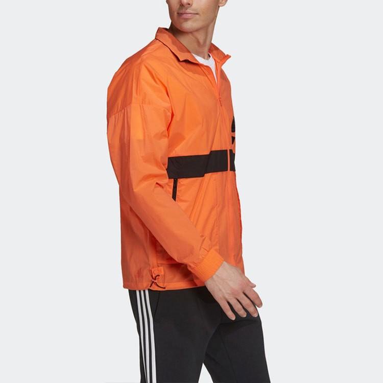 adidas Мужская куртка с карманами на молнии в стиле колор-блок, оранжево-желтая GU1757