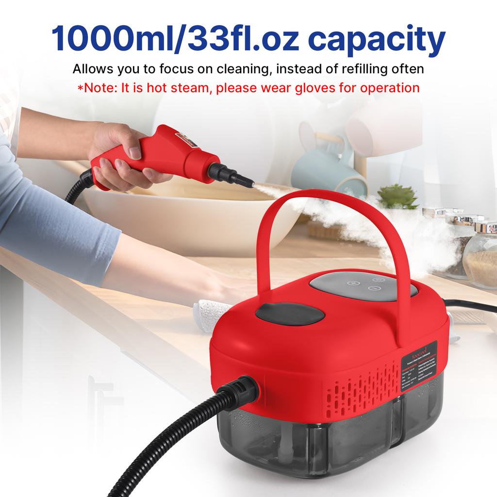 Ручной многофункциональный пароочиститель под давлением с 8 аксессуарами, сенсорным экраном Smart Touch Screen, 6 уровней