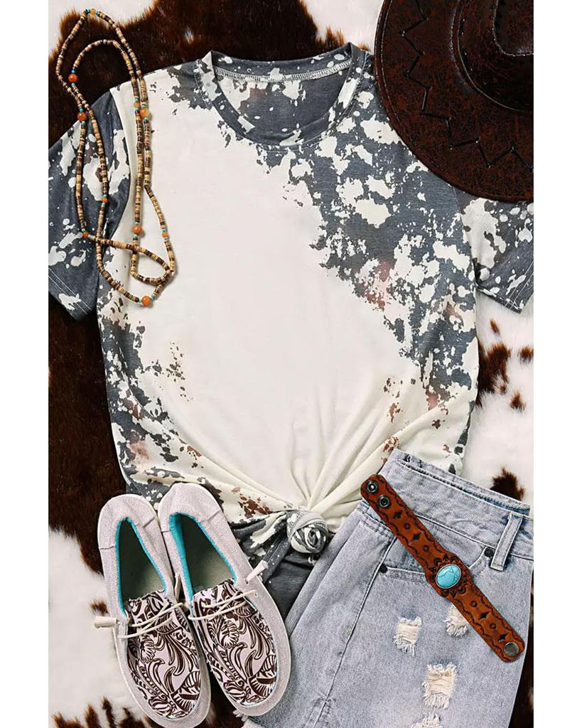 Azura Exchange Футболка из окрашенной отбеленной ткани