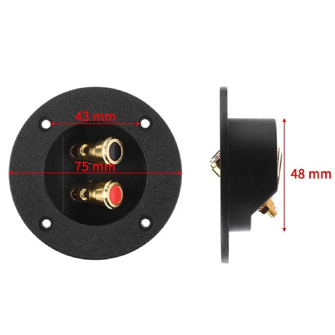 Square Pillar Speaker Cable Hole 48-75) Box Circle 2 Copper (install Wire Junction Acoustic Terminal Binding Post Support Amt